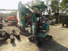 New AGT Industrial QK16R Mini Excavator, Teal, Gas Engine, Canopy, Grader B