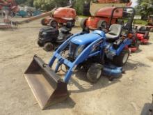 New Holland TZ220 4 WD Compact  Tractor with 10LA Loader, 48'' Bucket, Dies