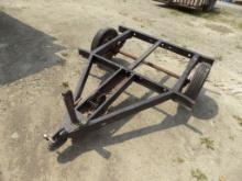 Small Single Axle Trailer Frame with Remannts of Boat Winch and Tongue Jack