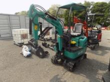 New AGT Industrial QK16R Mini Excavator, Teal, Gas Engine, Canopy, Grader B