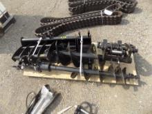 New Set of Mini Excavator Attachments - Rake, Ripper, Buckets, Auger, Grapp