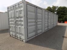 New 40' Shipping/Storage Container, 4 Side Access Doors, Swing Out Doors on