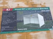 New KJ 20' x 12' Livestock Metal Shed Model K1912