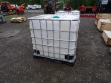 275 Gallon Poly Tank In Metal Cage, Used, Food Grade