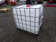 275 Gallon Poly Tank In Metal Cage, Used, Food Grade