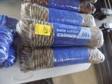 (3) New 100' x 3/8'' #12 Braided Utility Rope, Tan/Brown (3 x Bid Price)