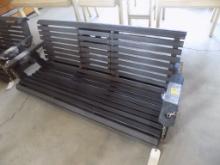 5' Amish Swing with Flip Down Center Table, Dark Stained