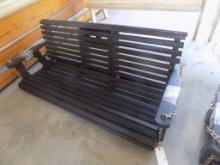 5' Amish Swing with Flip Down Center Table, Dark Stained