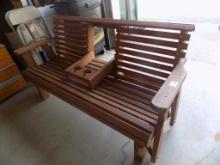 5' Amish Made Adirondack Glider with Flip Down Center Table