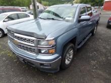 2015 Chevrolet Silverado 1500 Crew Cab LT, 4x4, Blue, 131,8433 Miles, VIN#: