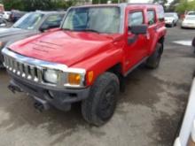 2007 Hummer H3, Red, Sunroof,126,358 Miles, VIN#: 5GTDN13E578154854, PARTS