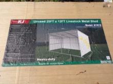 New KJ 20' x 12' Metal Livestock Shed Model K-1912