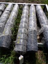 (2) New Four Foot Rolls of Galvanized Wire Fence - Hinged Knot - ? 25' Long