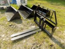 New 48''Kivel Pallet Forks for Skid Steer Loader, 3500 Lb. Capacity