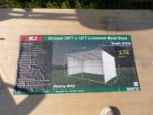 New KJ 20' x 12' Metal Livestock Shed, Model K1912