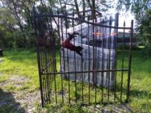 New 13' 8'' Black Wrought Iron Gates with Reindeer Motif