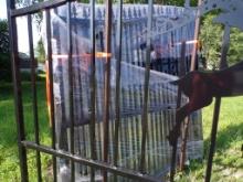 New 13' 8'' Black Wrought Iron Gates with Reindeer Motif