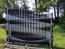 New 20' Black Wrought Iron Bi-Parting Gates, Both Gates are 1 Sided