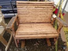 Amish Style 42'' Knotty Pine Look Glider Bench