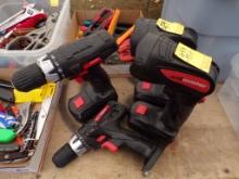 (2) Drillmaster 18v 3/8'' Drill (1) Has Battery & (2) Drill Master 18v Flas