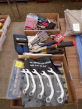 (3) Boxes of Misc. Tools - Wrenches, Nut Drivers, Multi -Tools, Pipe Wrench