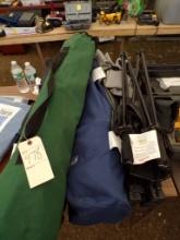 (4) Folding Camping Chairs and a Slumberjack Roadhouse Tarp