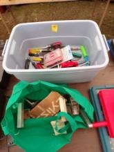 Tote of Misc. Tools - Nut Drivers, Screwdrivers, Multi-Tester,  Zyliss 4 In