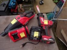 Bauer 20V Brushless Compact Reciprocating Saw and 20V Vacuum with (1) Batte