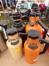 (4) Drink Tanks Insulated Growlers - (2) Orange (1) 128oz. (1) 64oz., (1) B