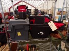 Plastic Tool Box, (2) Husky Tool Bags & Nail Pouch (2) Bauer Tool Bags & Bu