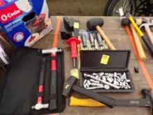 Group Of Assorted Tools, Socket Set (Incomplete), Hammers, Ball Peen, 3 Lb.
