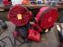 (2) Bauer 20v 2-Speed Fans (1) Battery, NO CHARGER