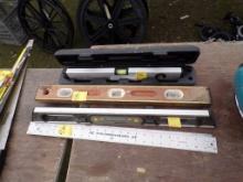 Group Of Assorted Levels, 24'' Smart Level (Battery Powered), Wooden 24'',