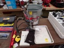 Group Of Misc Items, 6-Gallon Galvanized Bucket (No Lid), Speed Line, Magni