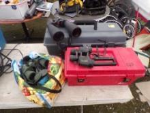 (2) Plastic Tool Boxes & Bag Of Assorted Binoculars