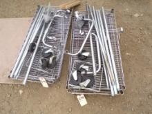 (2) 36'' x 18'' x 72'' 4-Tier Adjustable Wire Shelves w/Casters, (4) Side B