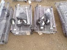 (2) 4-Tier Adjustable Wire Shelf Units, 24'' x 14'' - NO LEGS, Casters, Ext