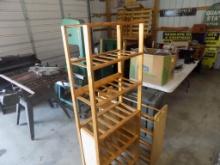 Wooden 5-Tier Shelf And A Wooden Blanket Rack