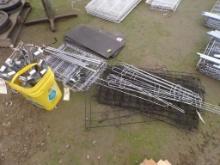 Group of Wire Hanging Panels, Wire Shelves, Asst. Sizes, Bucket of Wire She