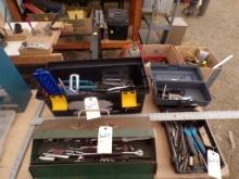 (4) Tool Boxes with Misc. Tools - Ratchets, Sockets, Staple Guns, Multimete