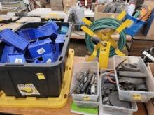 Group of Misc. Items - Manual Air Hose Reel with 1/4'' Hose, Assorted Sprin