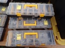 (3) Plastic Organizers with Contents - Plastic Handles, Gas Fittings, Hinge