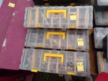 (3) Plastic Organizers with Assorted  Gas Fittings, Reducers, Elbows, Valve
