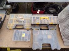 (5) Plastic Organizers with Assorted Nuts, Bolts, Washers and Screws