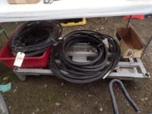 48'' x 22'' Four Wheeled Aluminum Freezer Cart, Rubber Water Hose, Scrap Pc