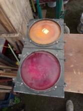 Vintage Red and Yellow Traffic Light