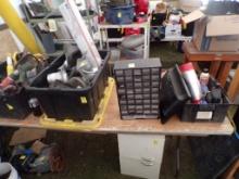 Group of Misc. Items - Plastic 41 Bin Organizer, HP Mpnitor, 2 Door Metal U