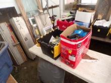 Box of Outlet/Switch Boxes, 30A Outlets, 30A Plugs, Tote of Outlet Covers,