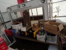 Table of Misc. Items - X-mas Lights, Light Fixtures, Touch Lamp, Bathroom S