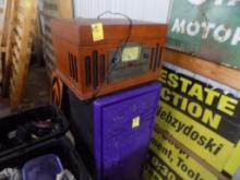 Old Style Crossley Record Player/Radio with CD Player with a Purple Plastic